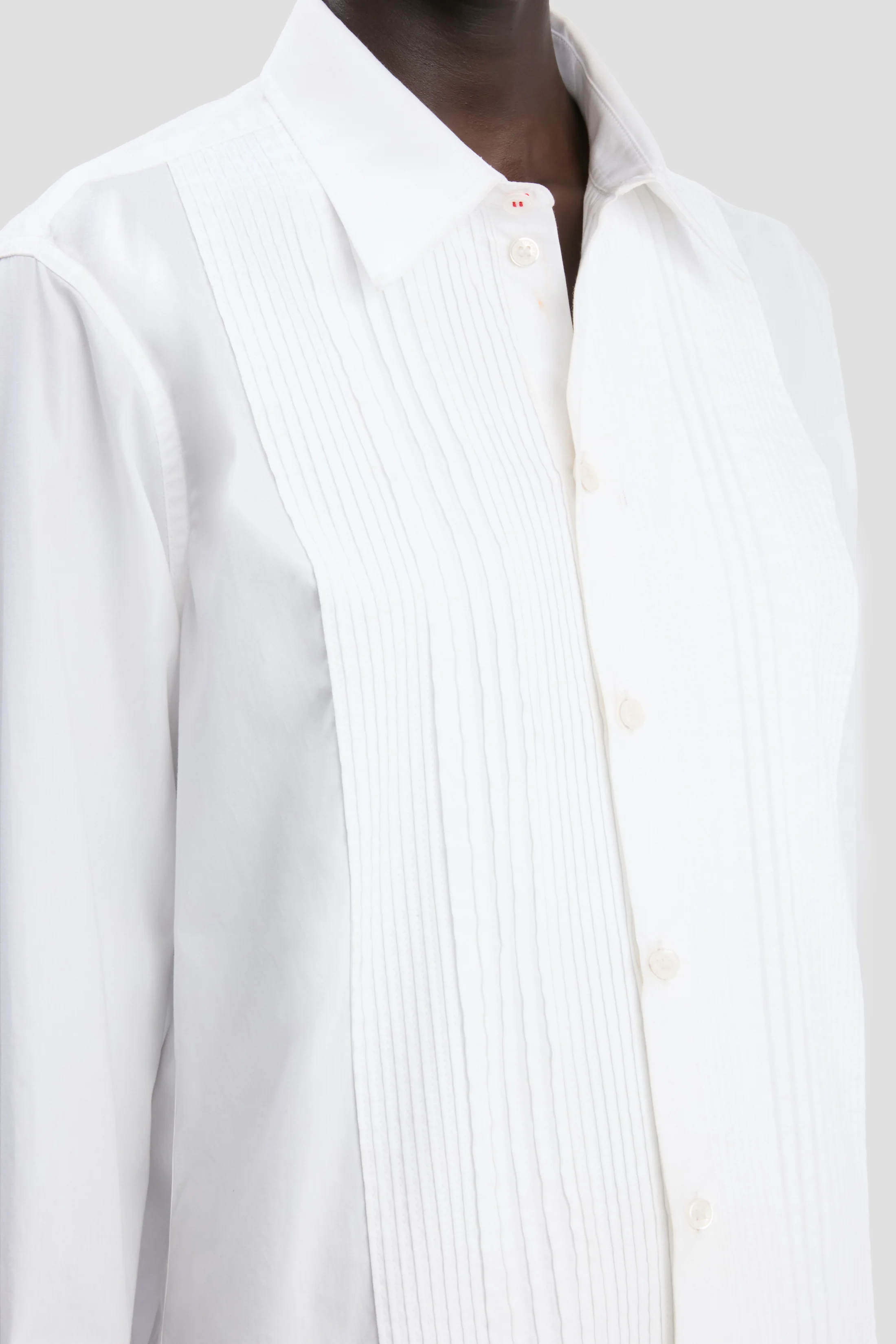 Pin Tuck Shirt In White - Image 3