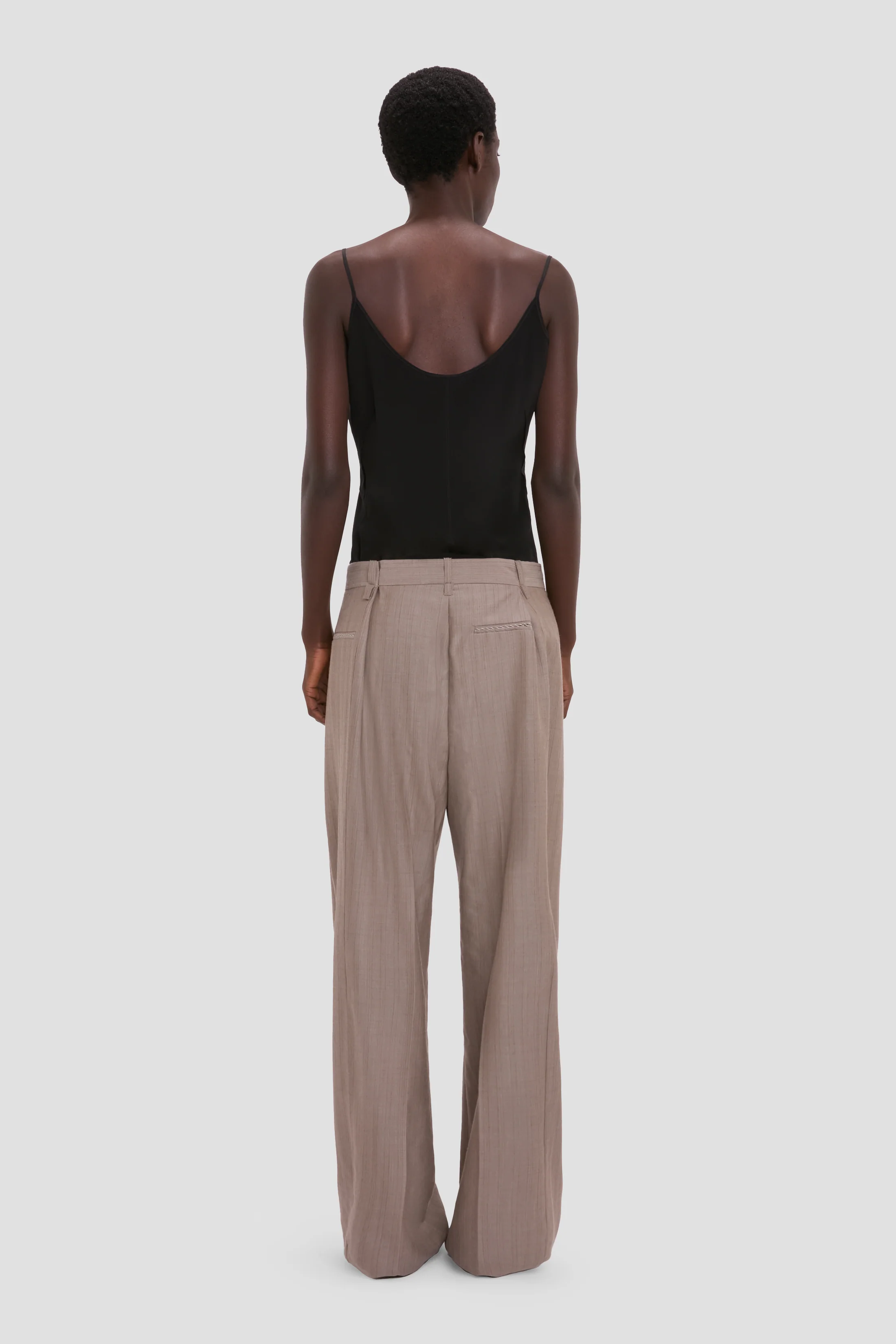 Pleated Waist Trouser In Limestone - Image 3