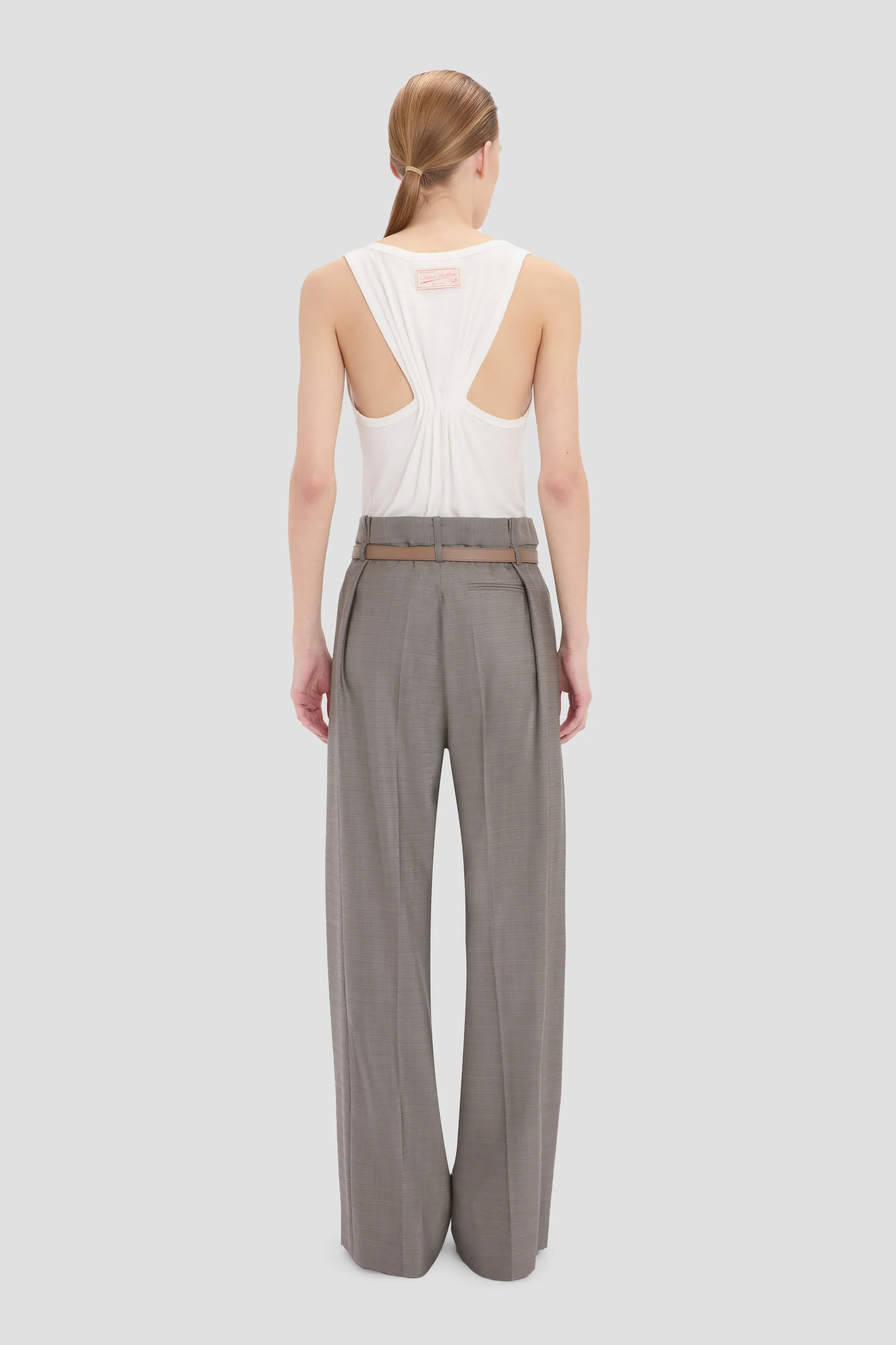 Pleated Waist Trouser In Nickel - Image 4