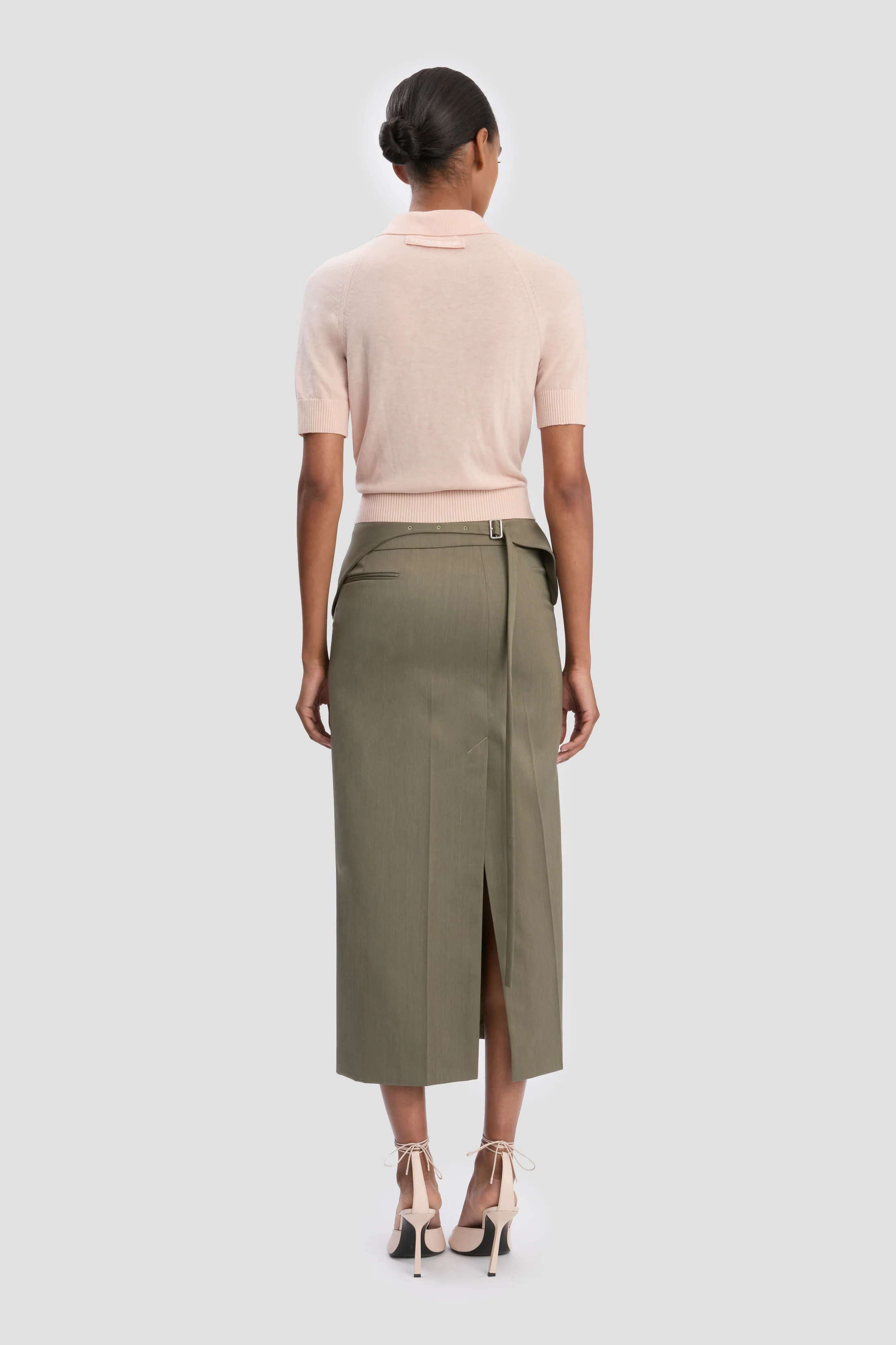Polo Top In Pale Rose - Image 4