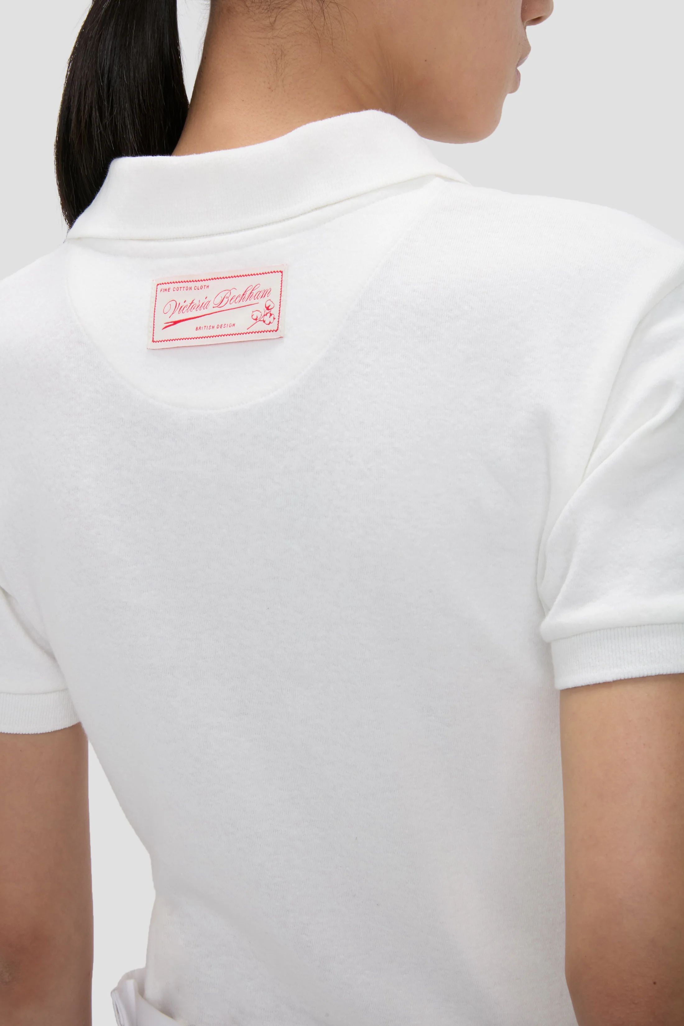Polo Collar Top In White - Image 5