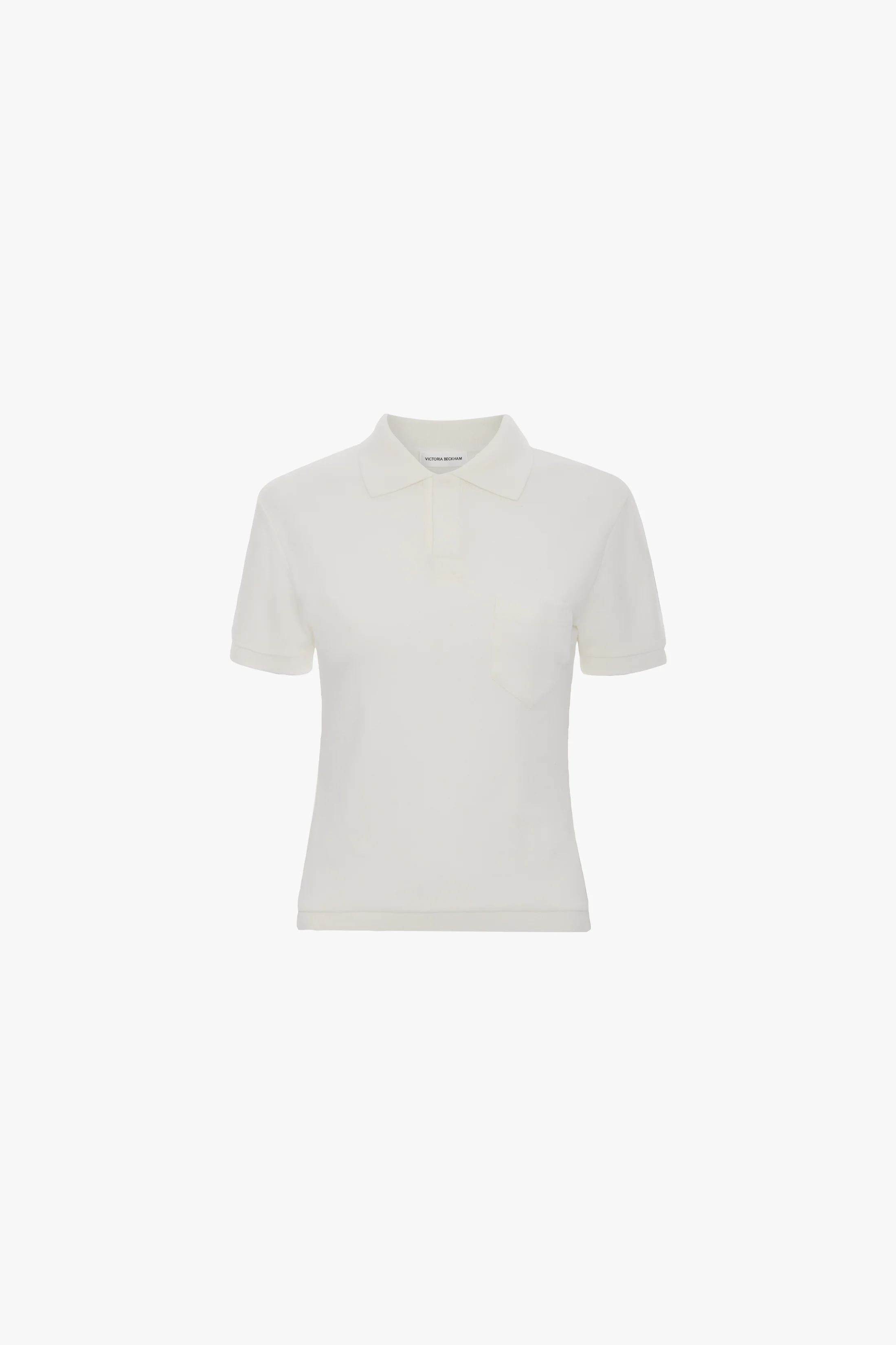 Polo Collar Top In White - Image 6
