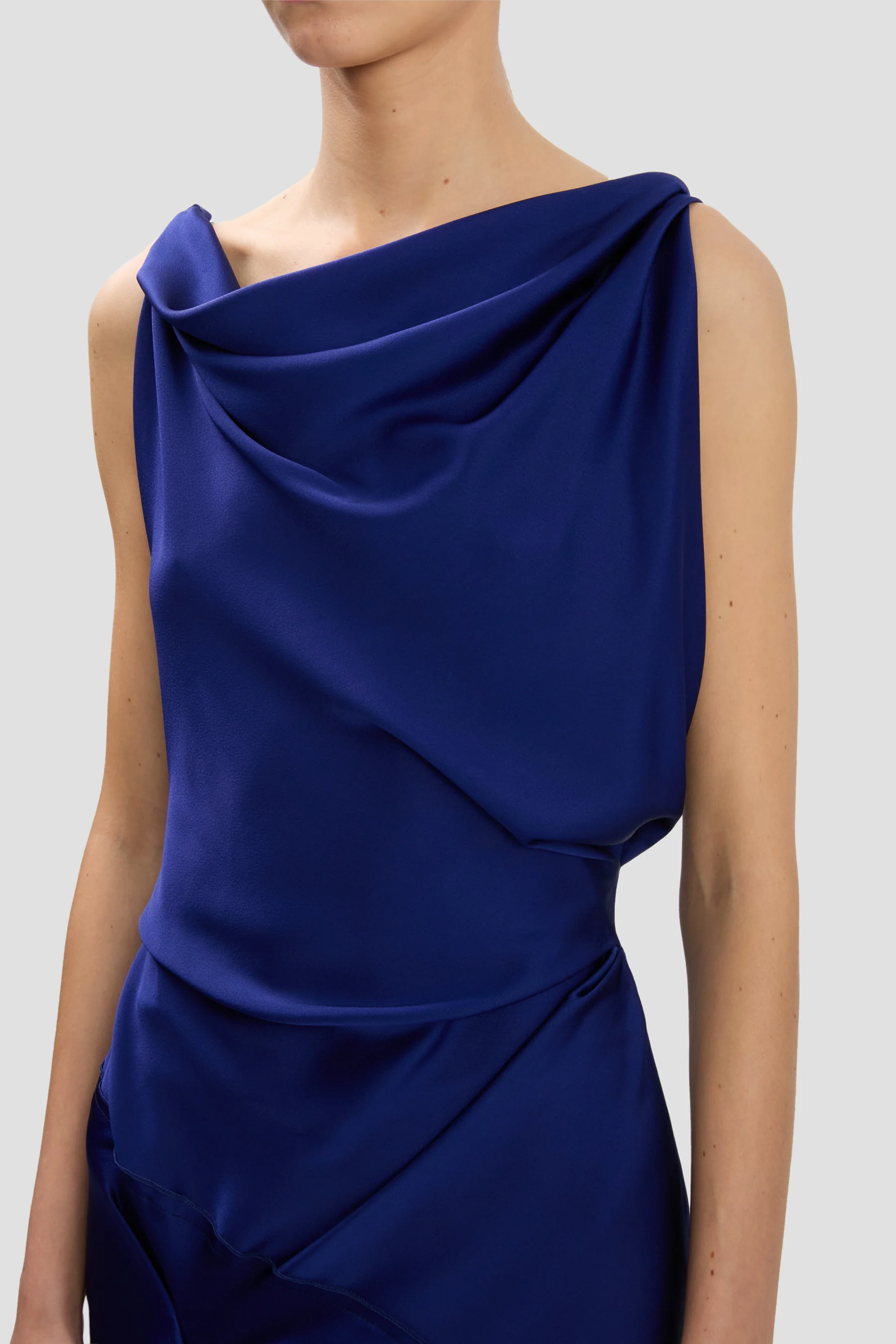 Posy Midi Dress In Bright Indigo - Image 3