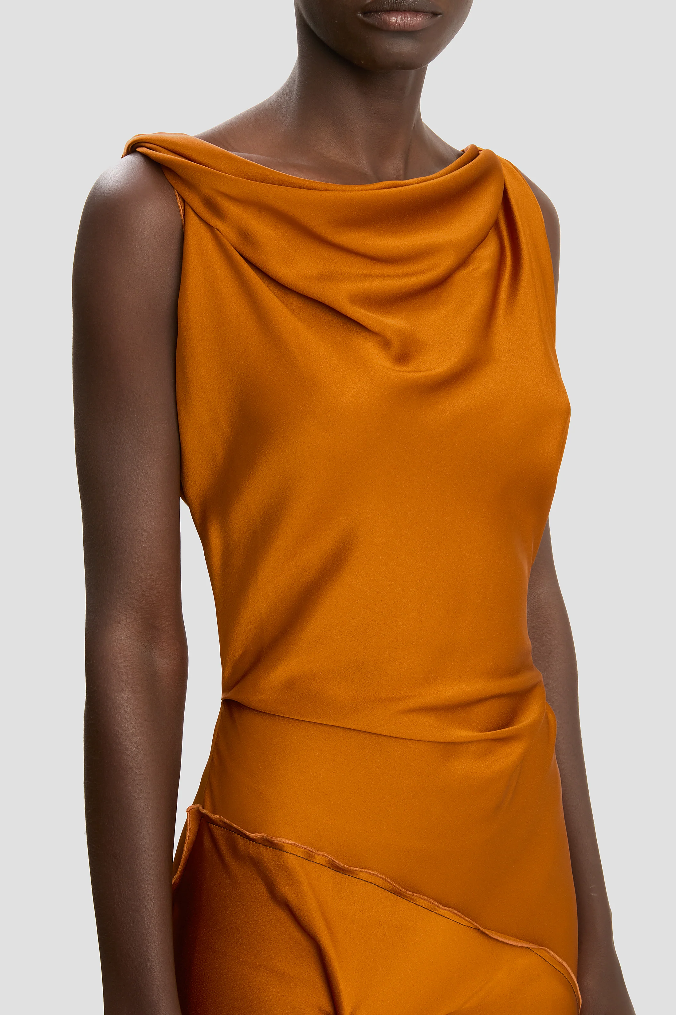 Posy Midi Dress In Bronze - Image 3
