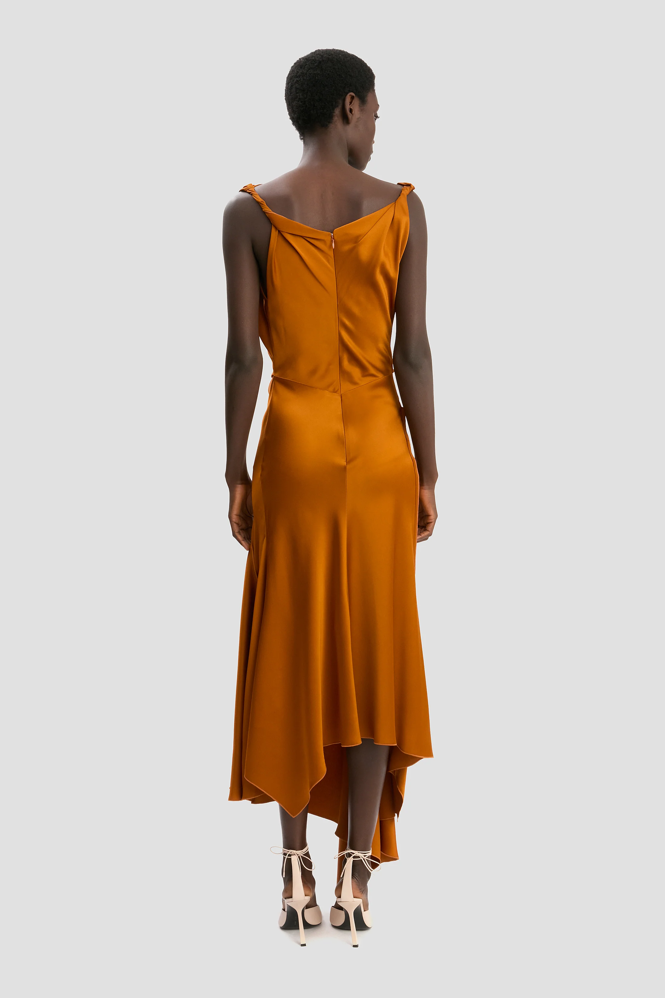 Posy Midi Dress In Bronze - Image 4