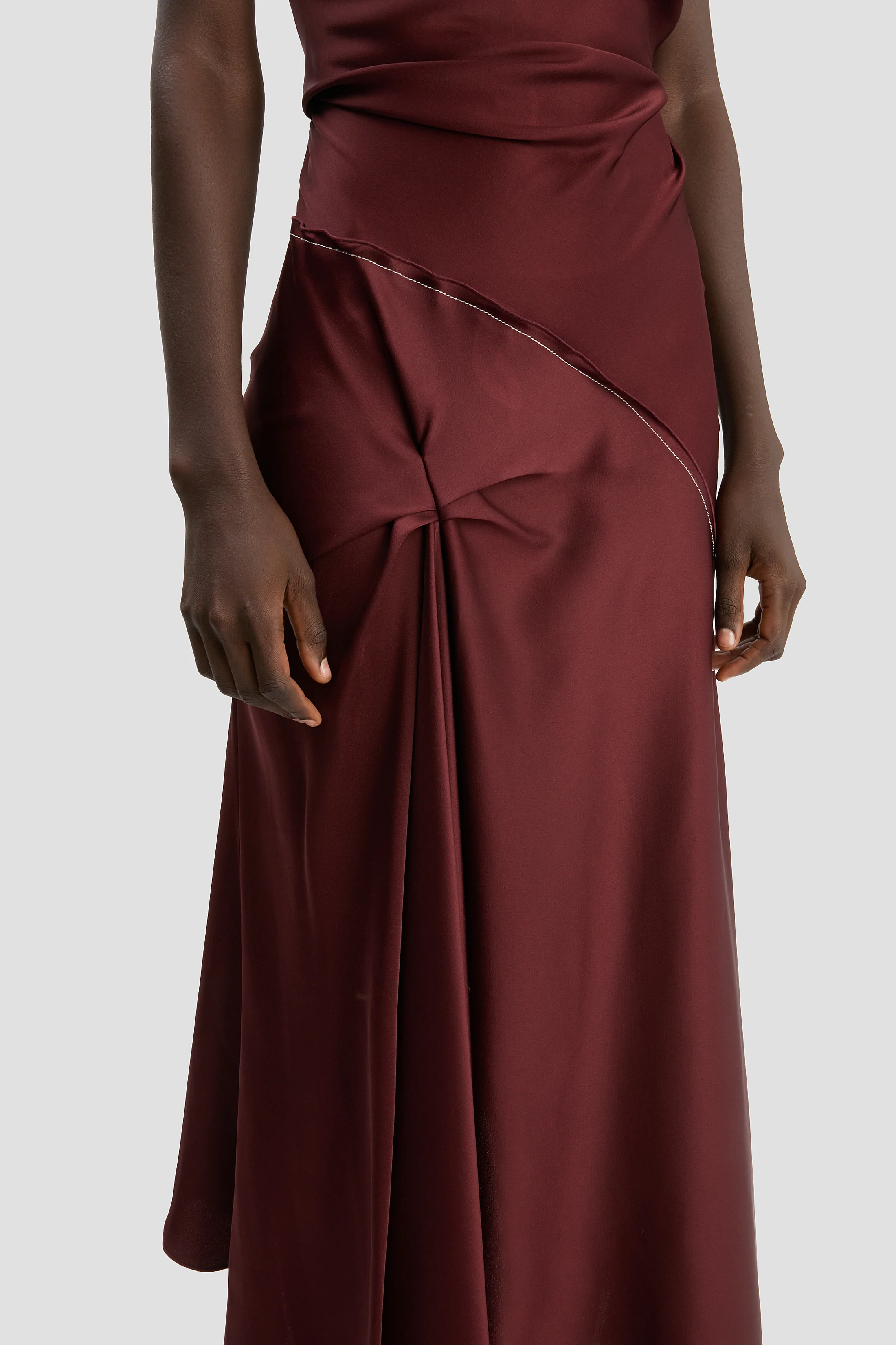 Posy Midi Dress In Cinnabar Red - Image 3