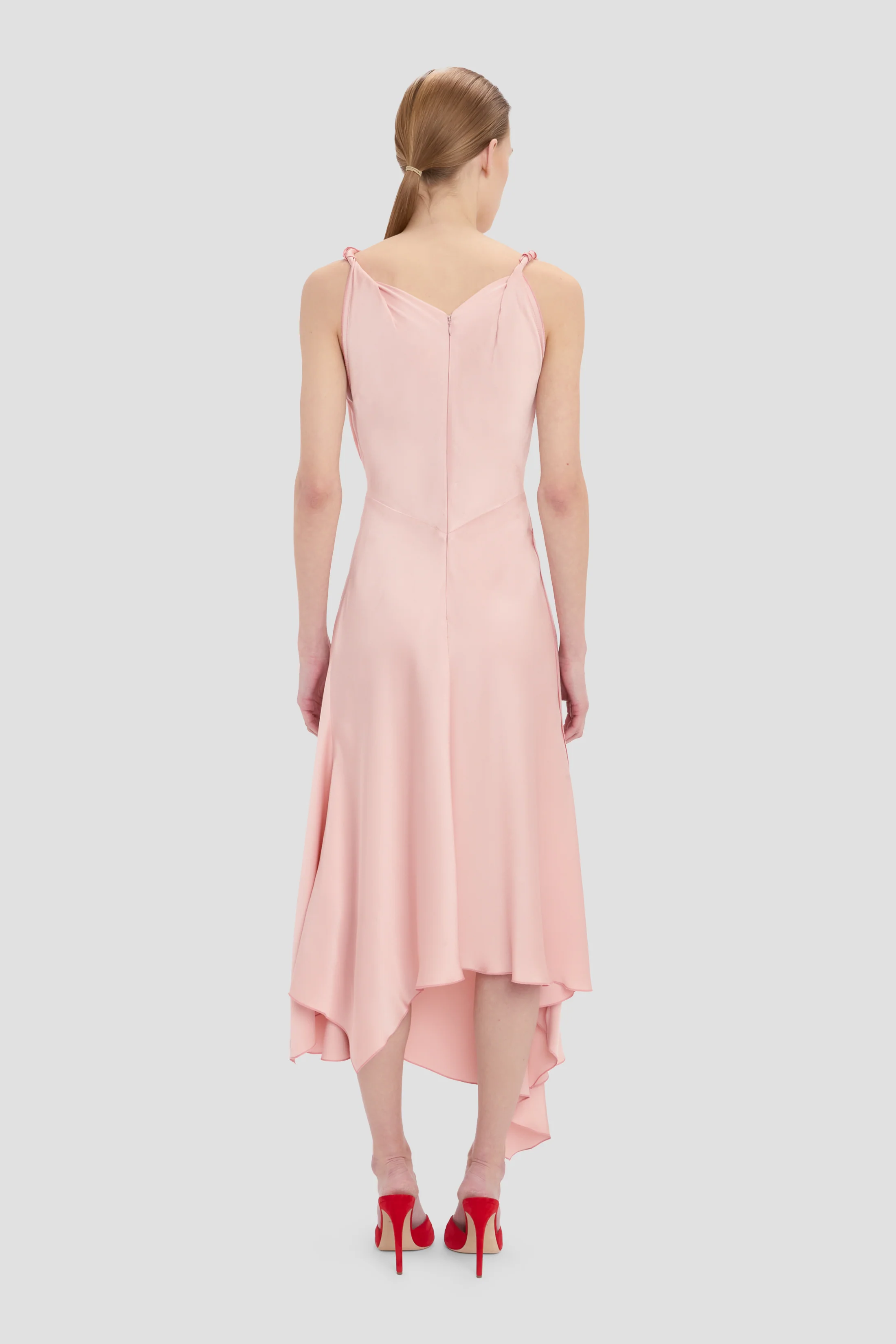 Posy Midi Dress In Dusty Pink - Image 4