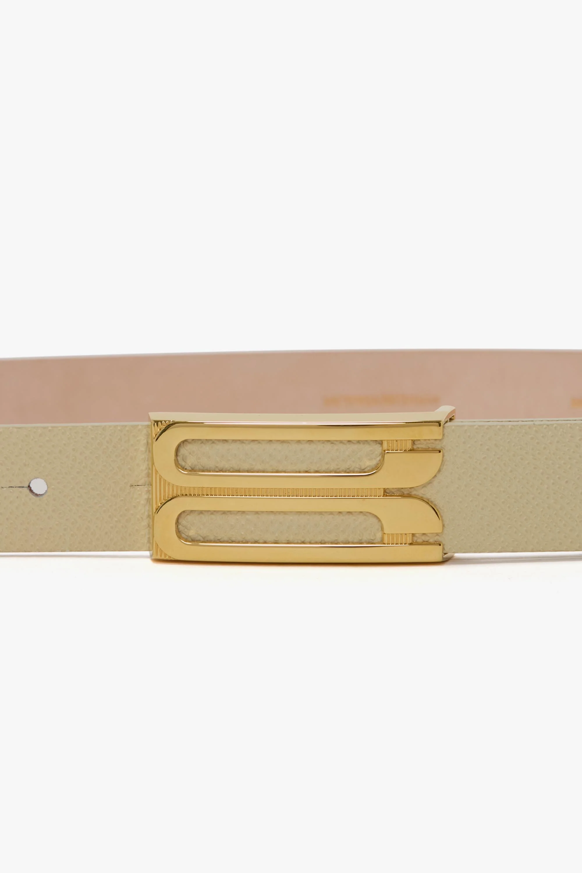 Dorian Belt In Ivory Grained Leather - Image 3