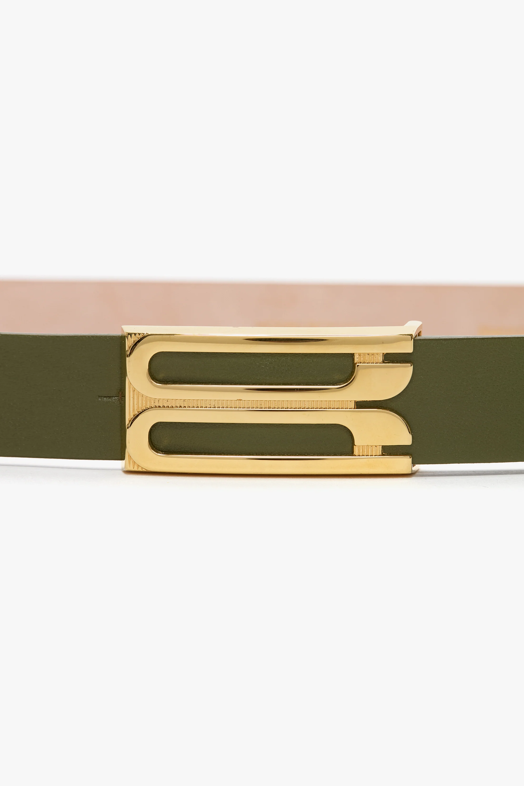 Regular Dorian Belt In Khaki Smooth Leather - Image 2