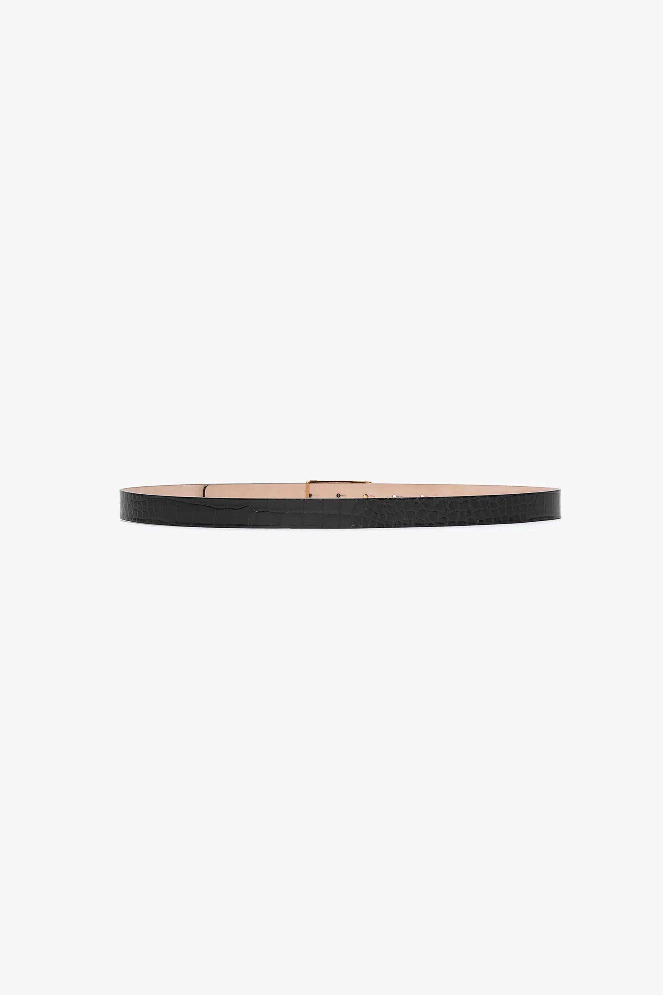 Dorian Belt In Black Croc Embossed Calf Leather - Image 3