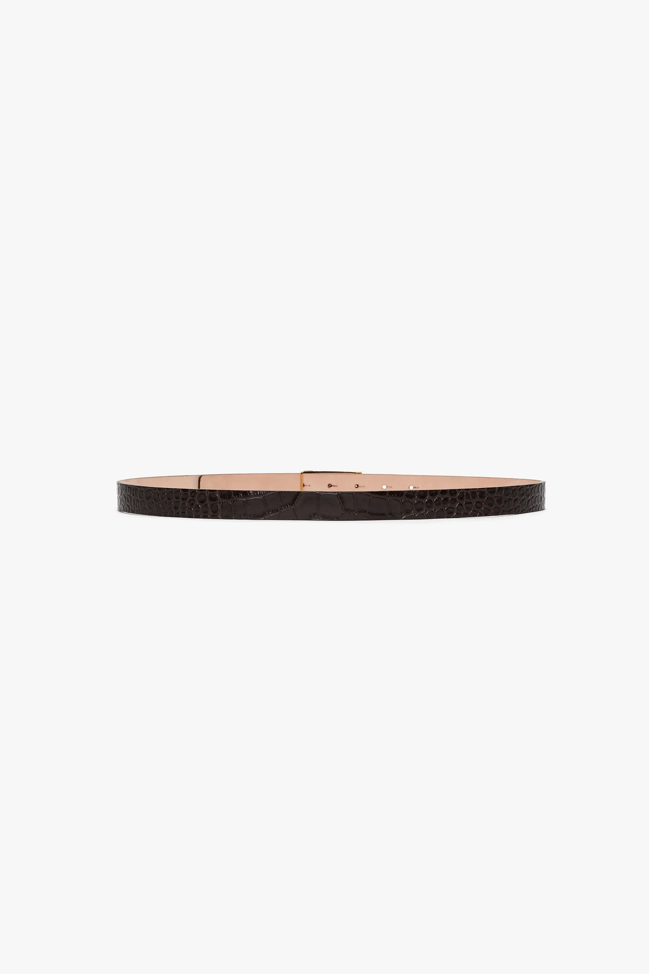 Dorian Belt In Espresso Croc Embossed Calf Leather - Image 2