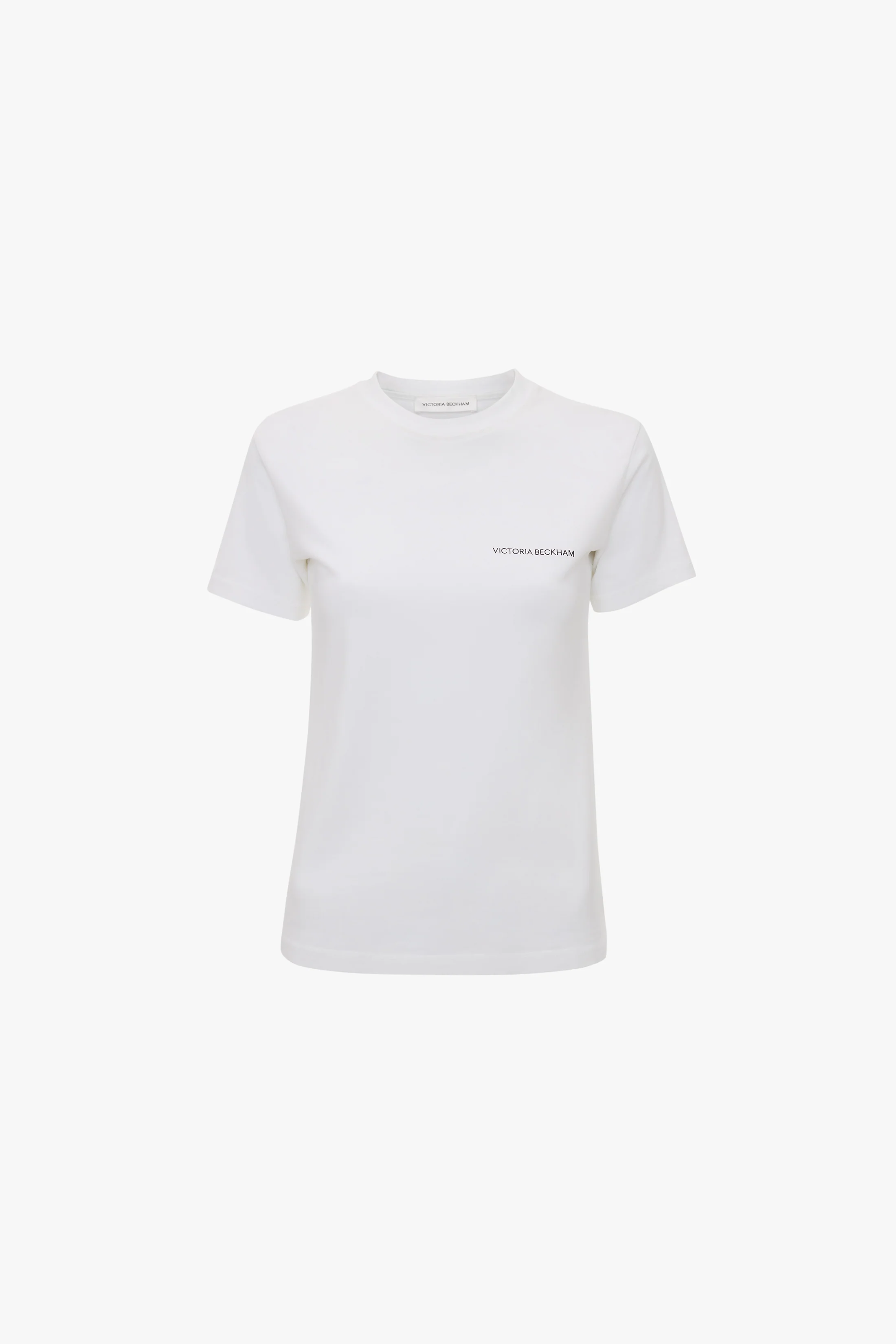 Fitted Shrunken Logo T-Shirt In White - Image 5
