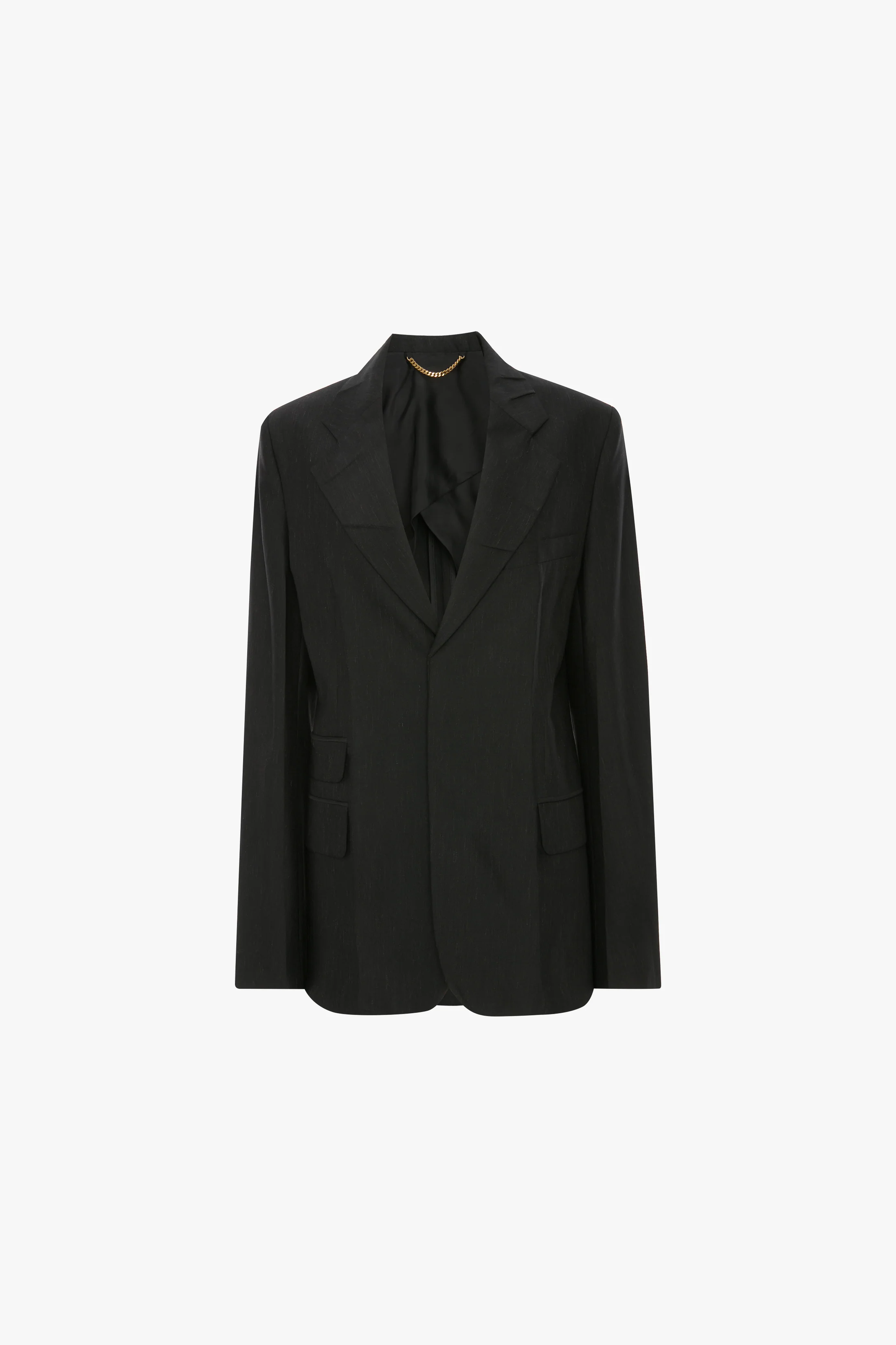 Step Collar Tailored Jacket In Black - Image 4
