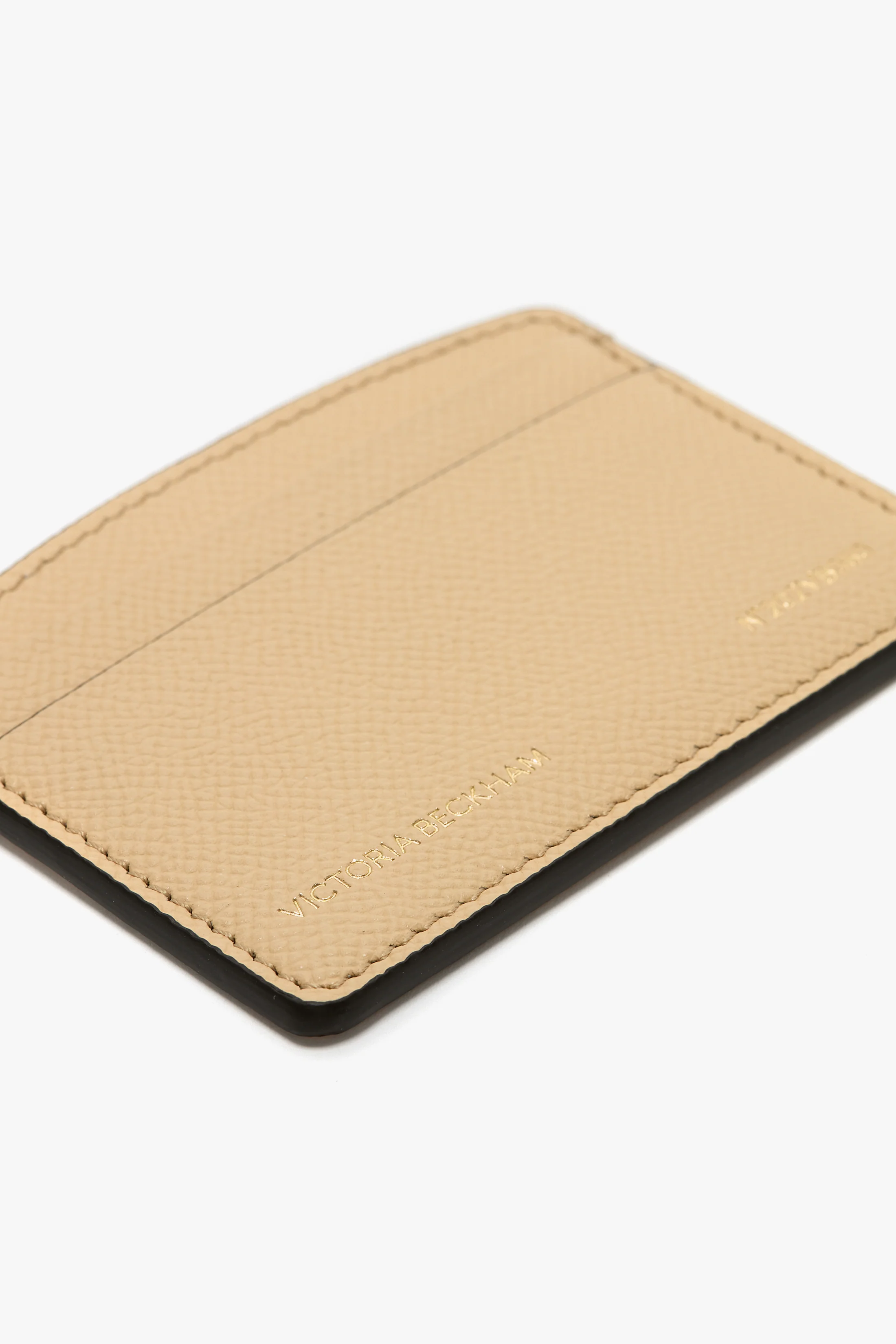 Victoria Card Holder In Peach Grained Leather - Image 4