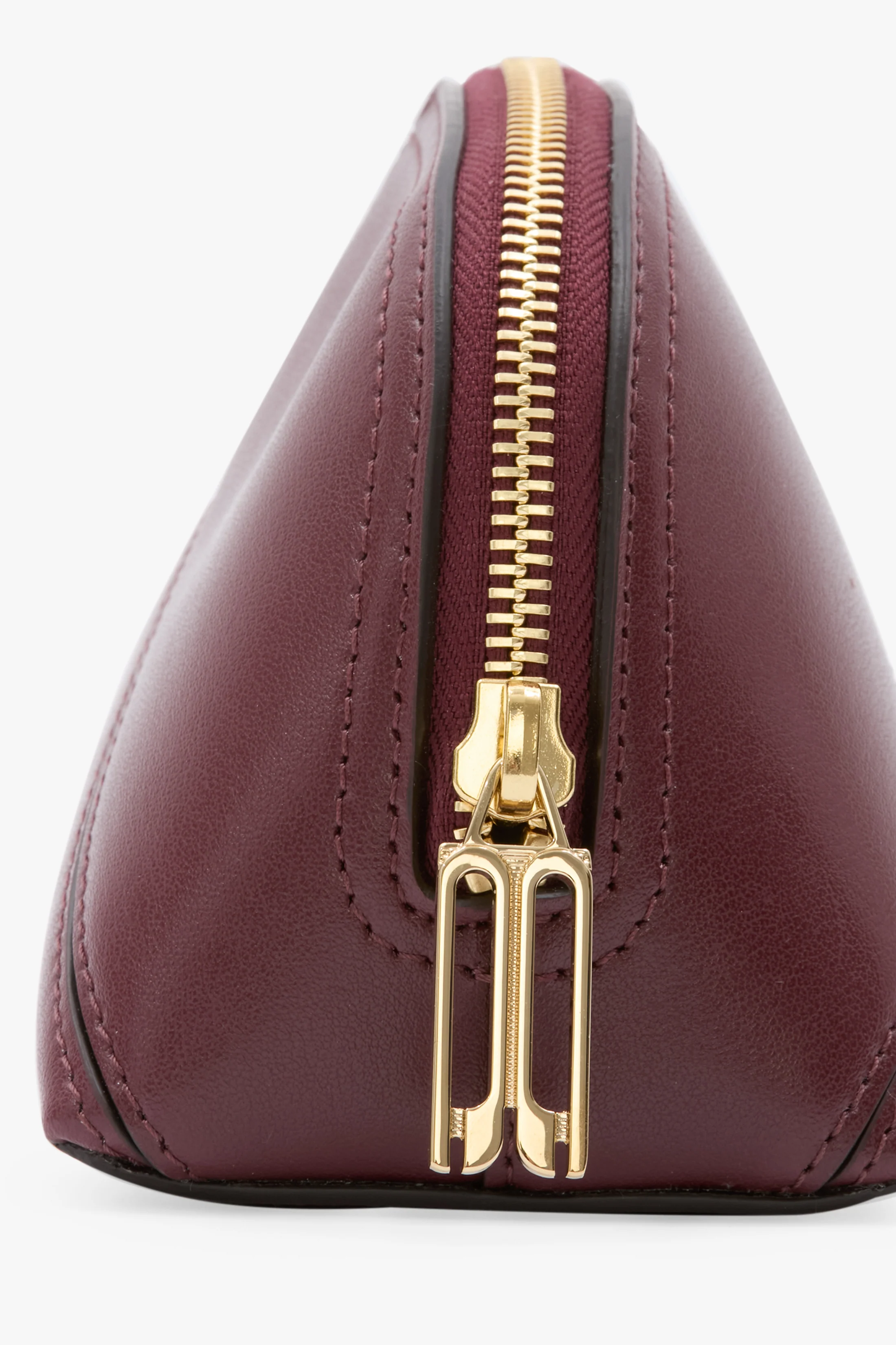 Victoria Mini Travel Pouch In Burgundy Smooth Leather - Image 5