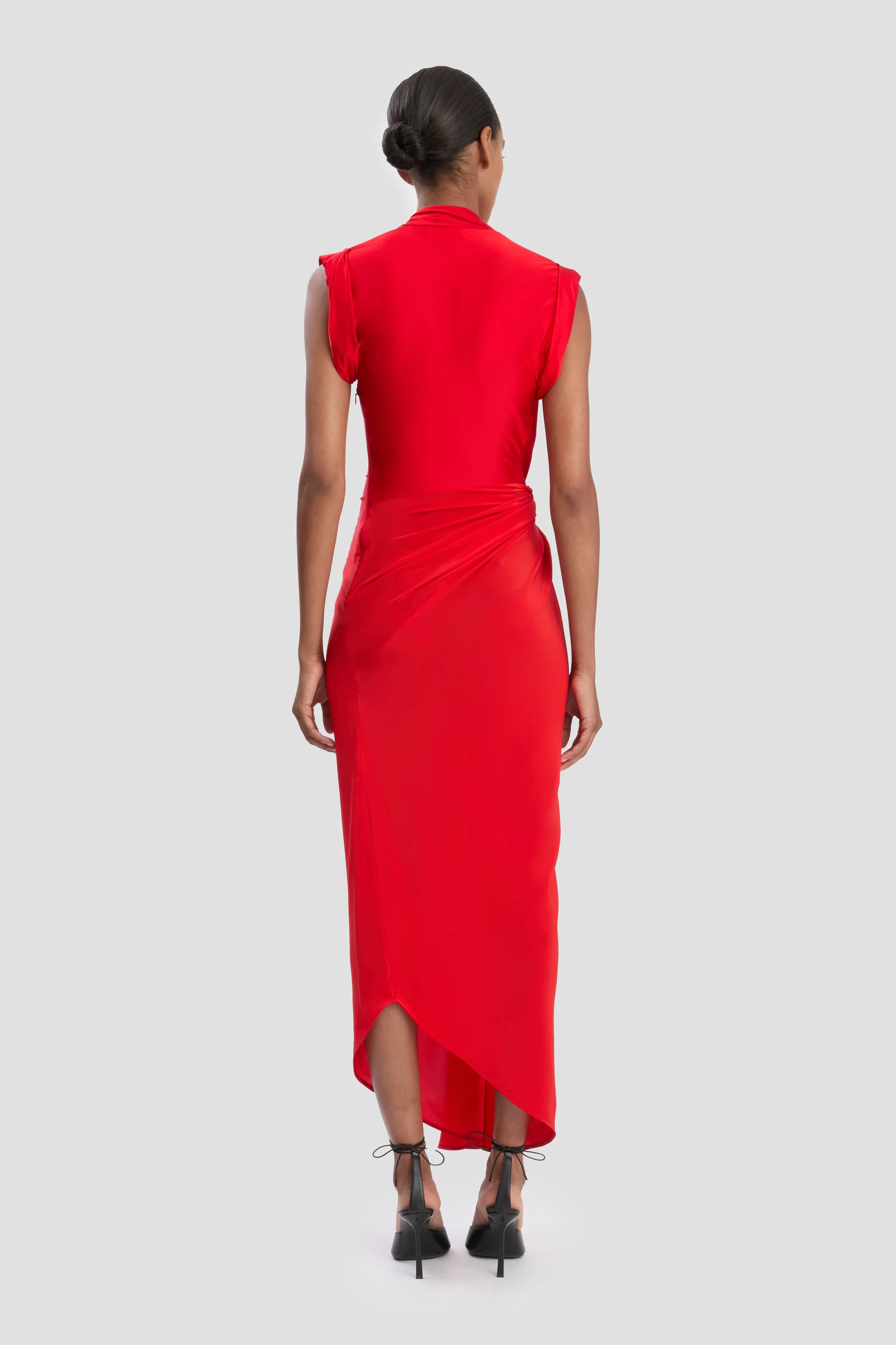 Twist Dress In Cardinal Red - Image 5