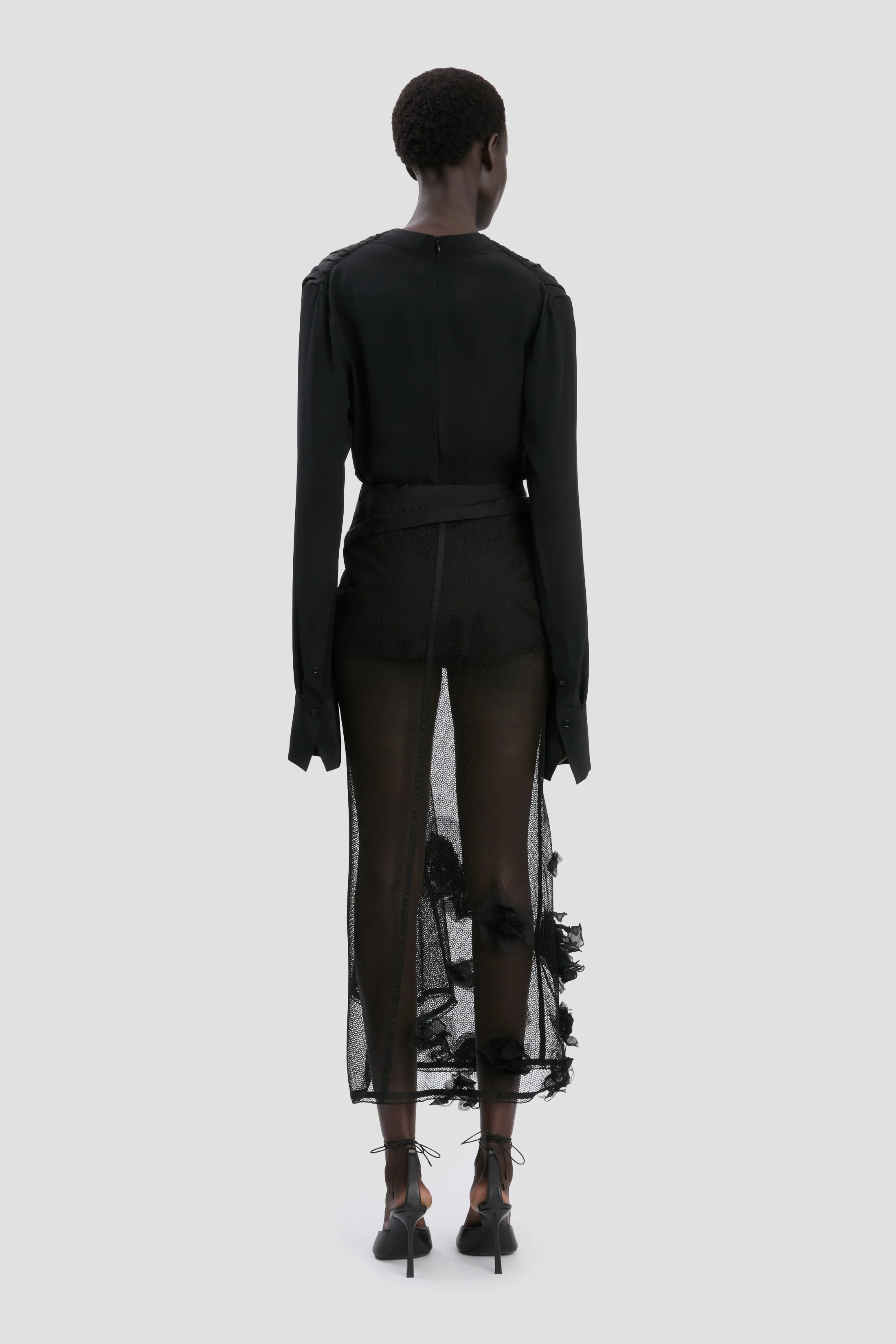 V-Neck Top In Black - Image 4