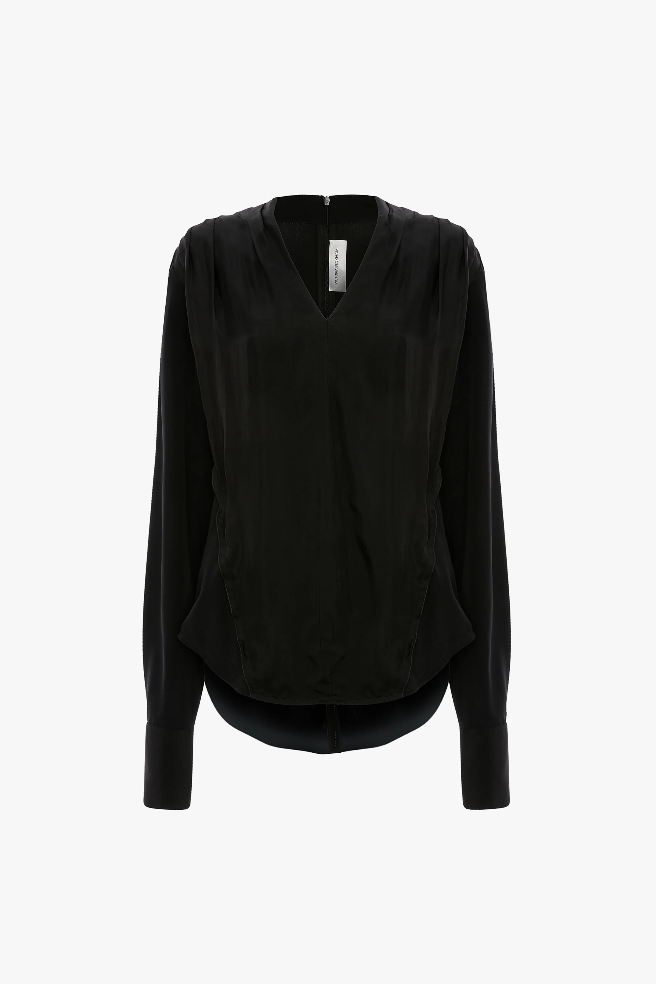 V-Neck Top In Black - Image 5