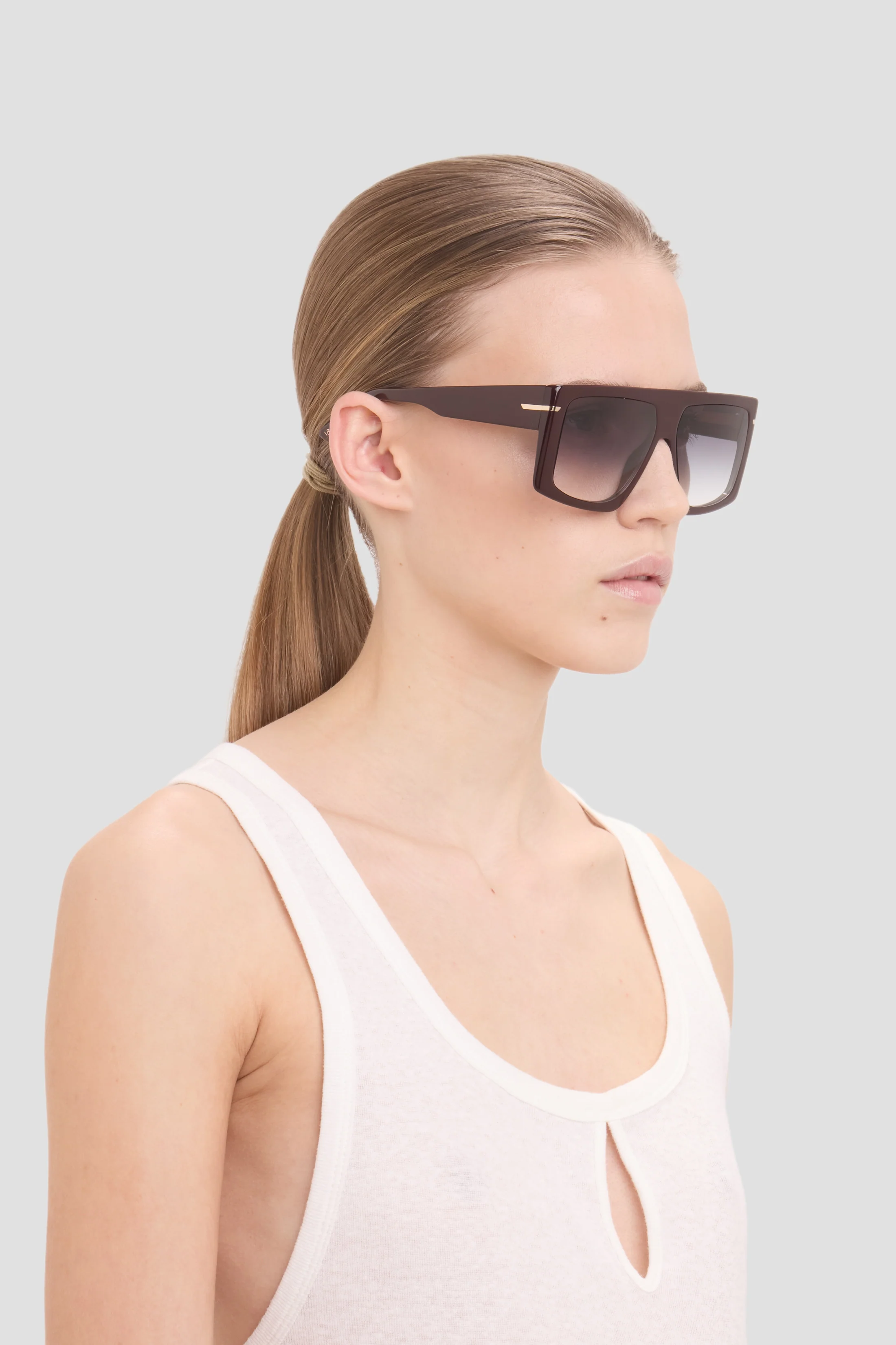 Oversized Flat Top Frame In Burgundy - Image 7