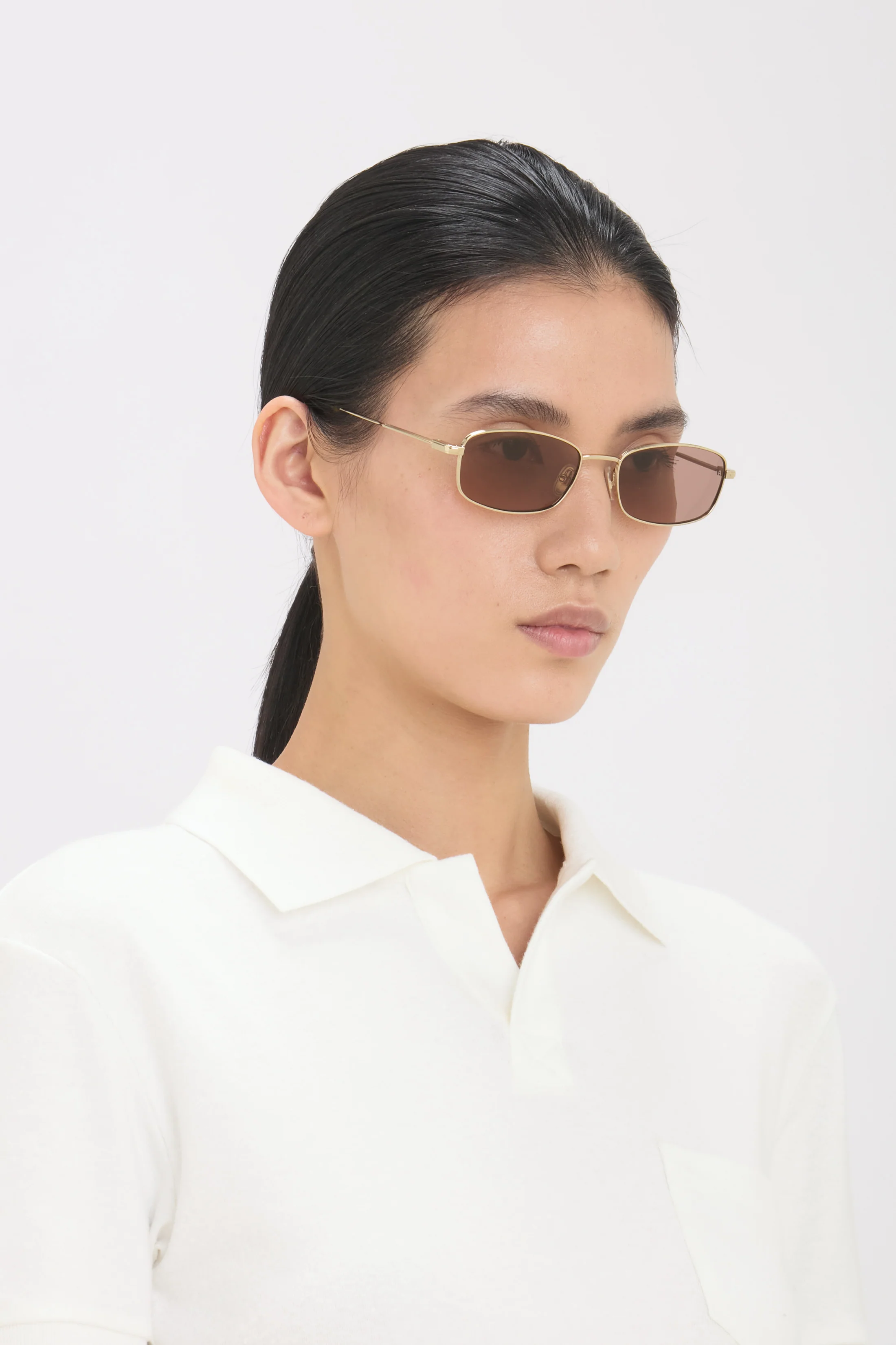 Metal Sunglasses In Gold Honey Havana - Image 2