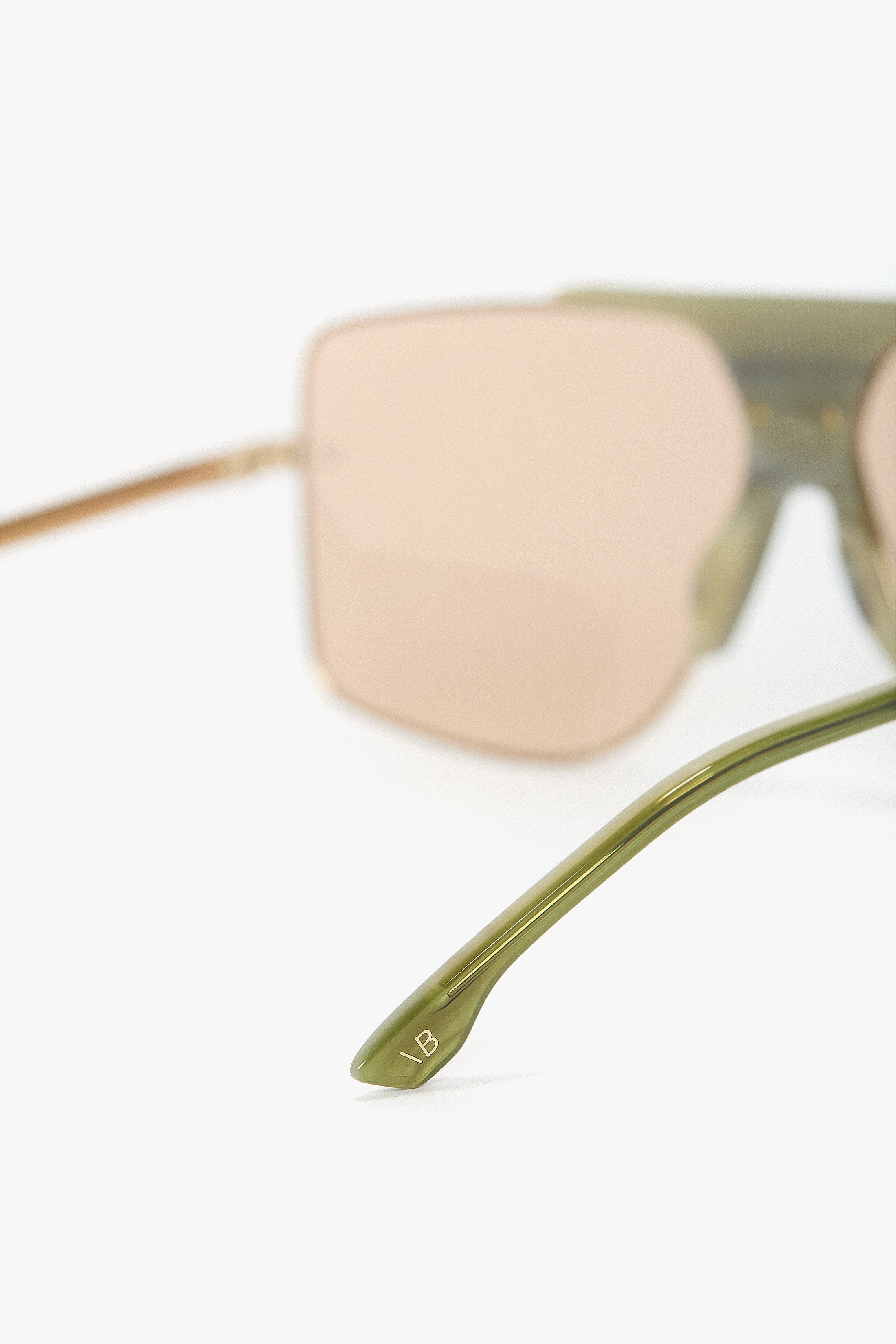 Oversized Metal And Acetate Frame In Green Marble - Image 5