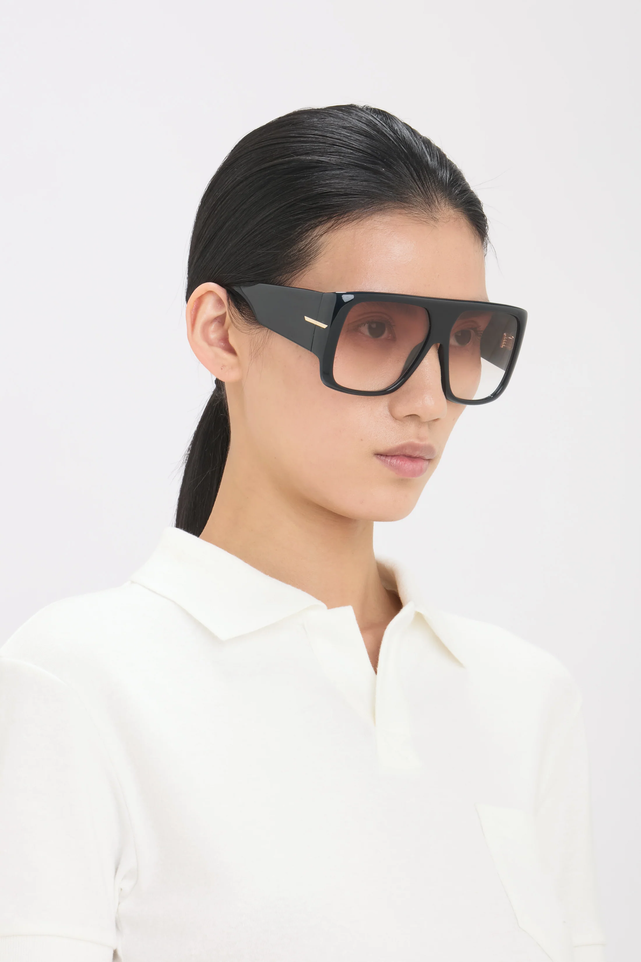 Oversized Soft Square Acetate Frame In Blue - Image 2