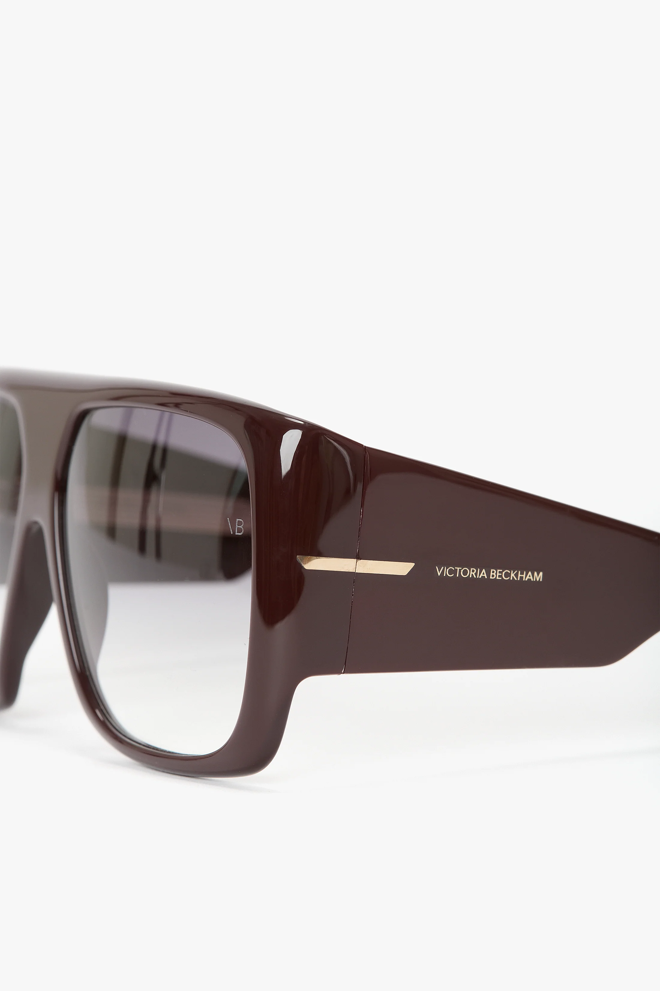 Oversized Soft Square Acetate Frame In Burgundy - Image 3