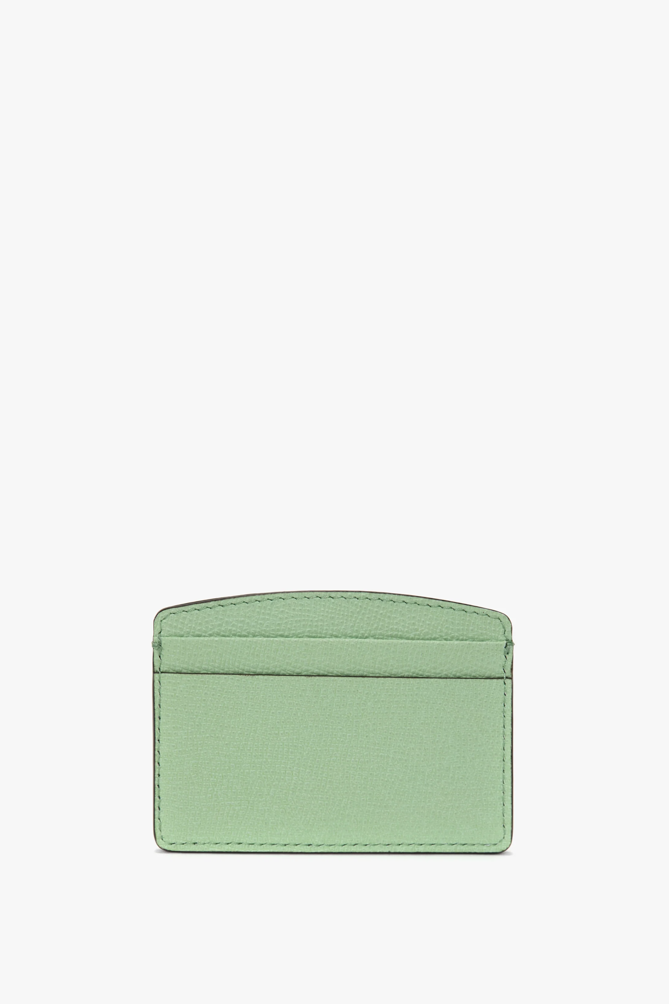 Victoria Card Holder In Jade Grained Leather - Image 3