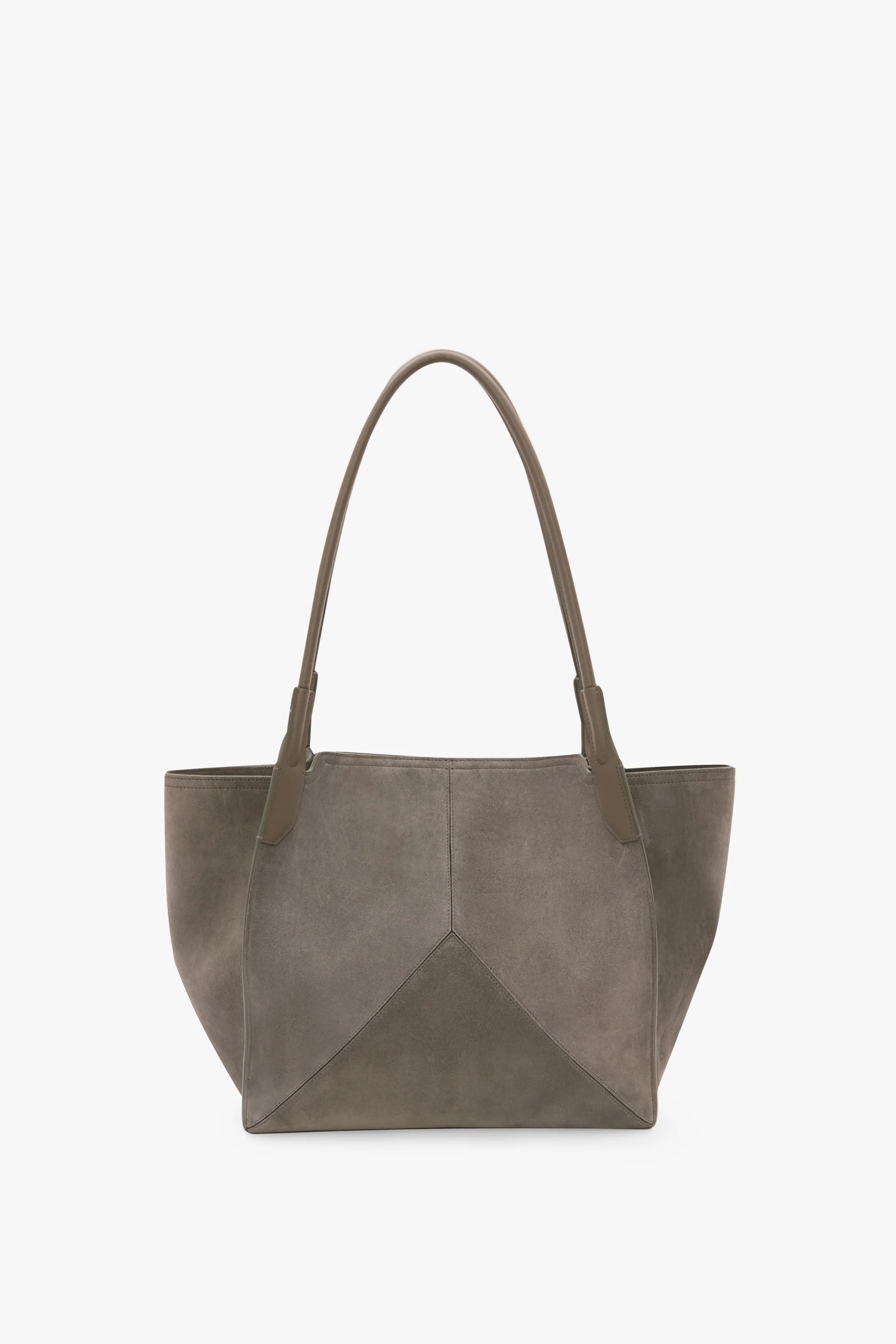 Victoria Tote Bag In Pebble Grey Suede - Image 5