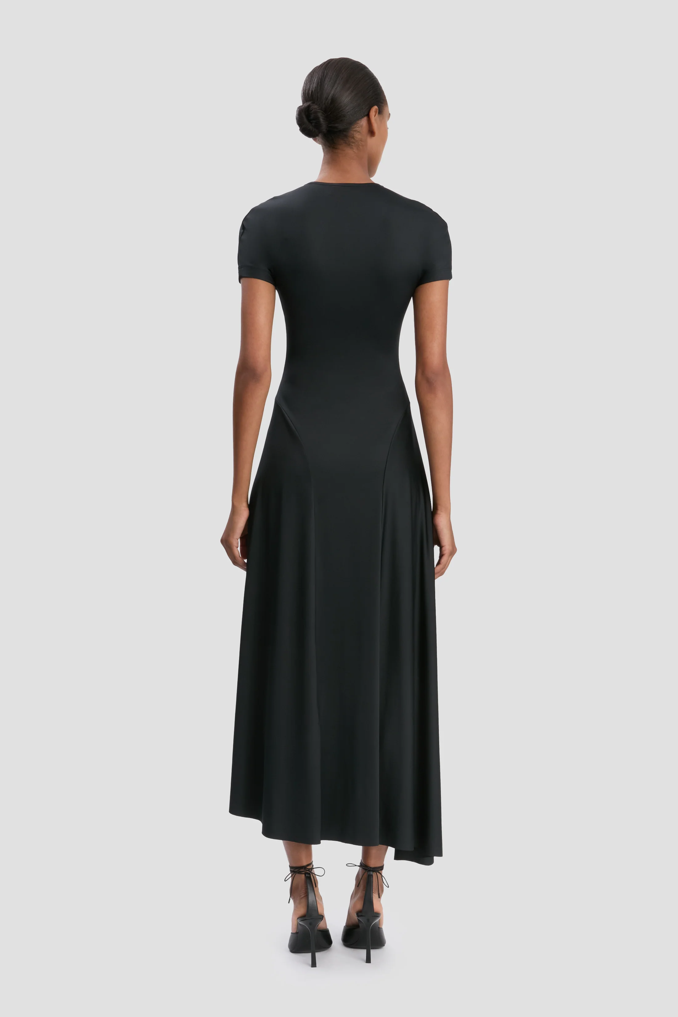 Zipped Front Midi Dress In Black - Image 5